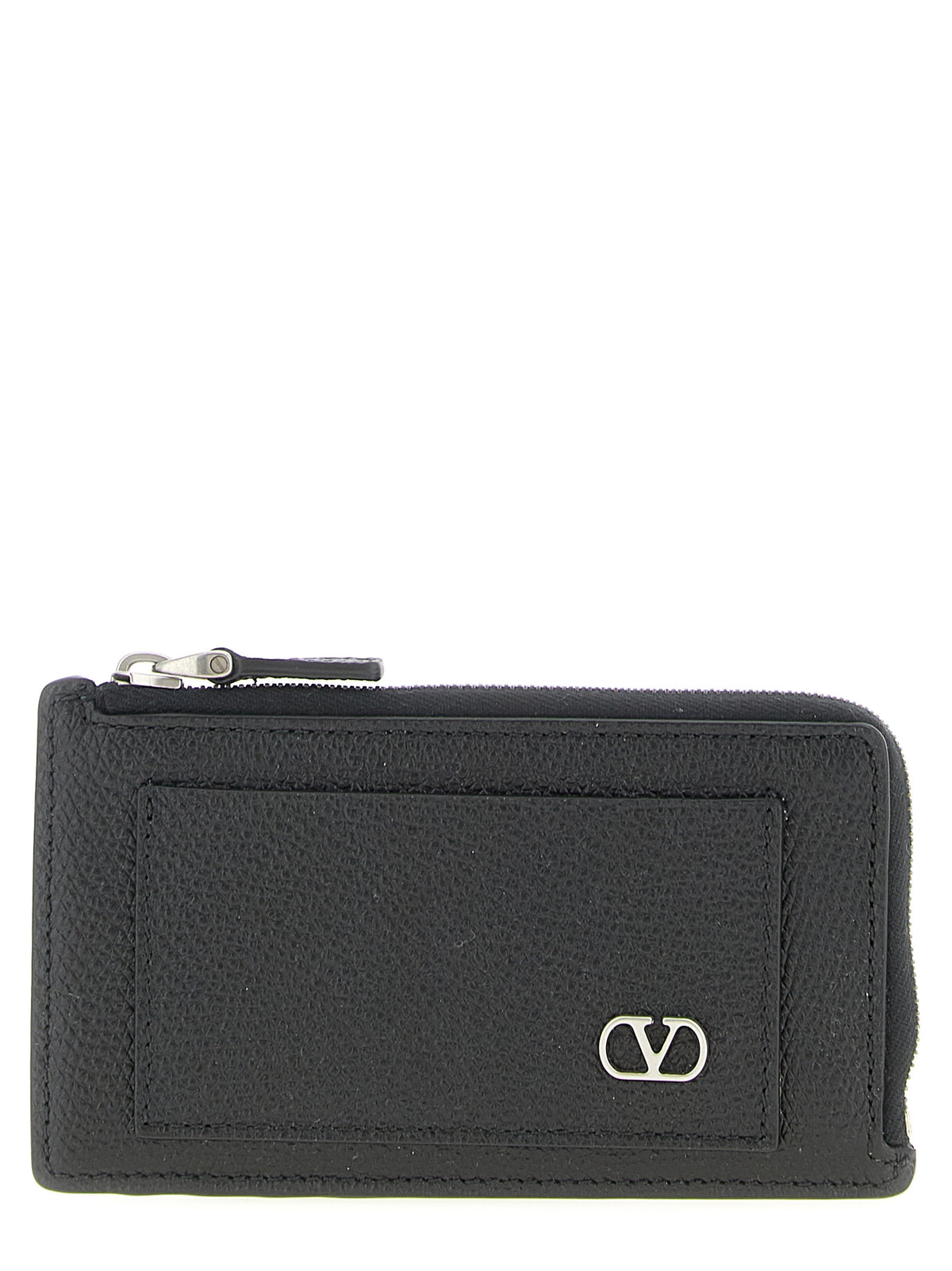 Zip Around Card Case in Grained Leather