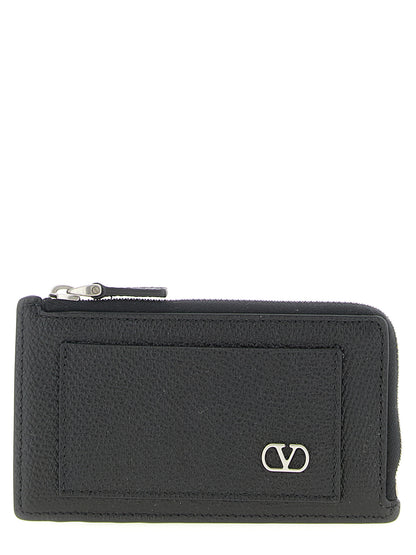 Zip Around Card Case in Grained Leather