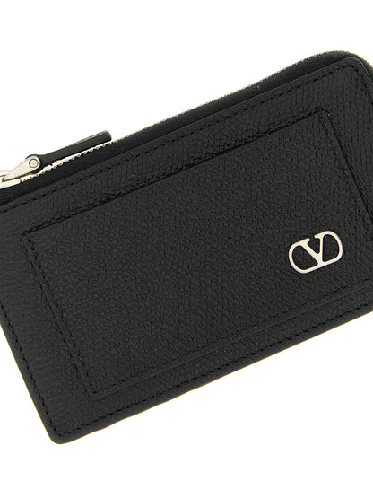 Zip Around Card Case in Grained Leather